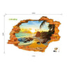 3D Broken Wall Sunset Scenery Wall Stickers